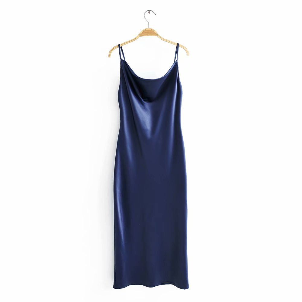 EMERALD GLOSS SLIP DRESS