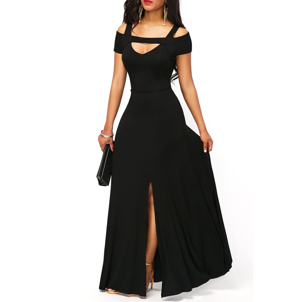 BURGUNDY NEURAL MAXI DRESS