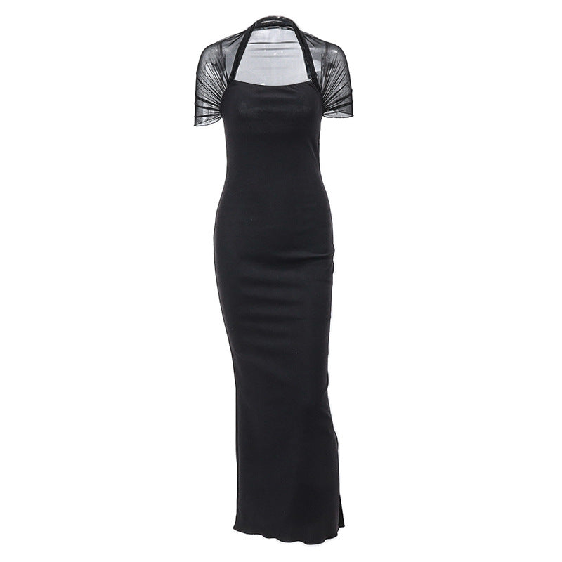 MESH SHOULDER BODYCON