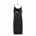 EMERALD GLOSS SLIP DRESS