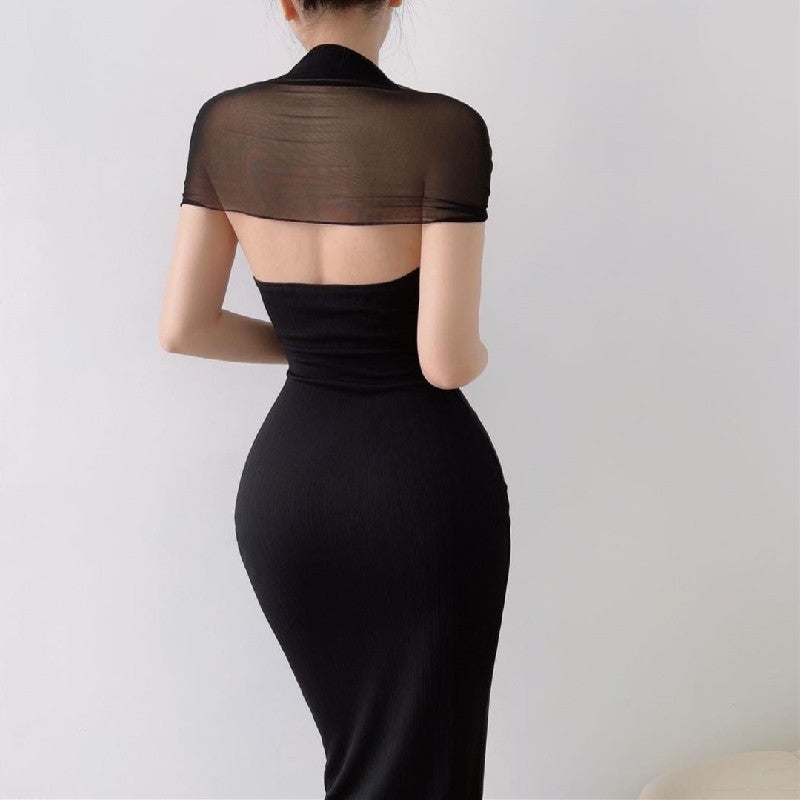 MESH SHOULDER BODYCON