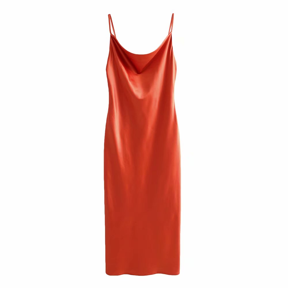EMERALD GLOSS SLIP DRESS