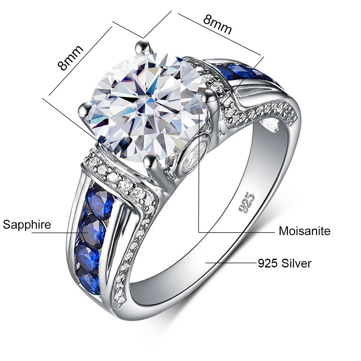 Anillo Royal Moissanita