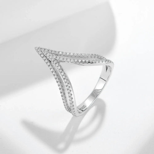 Anillo Doble Chevron Moissanita