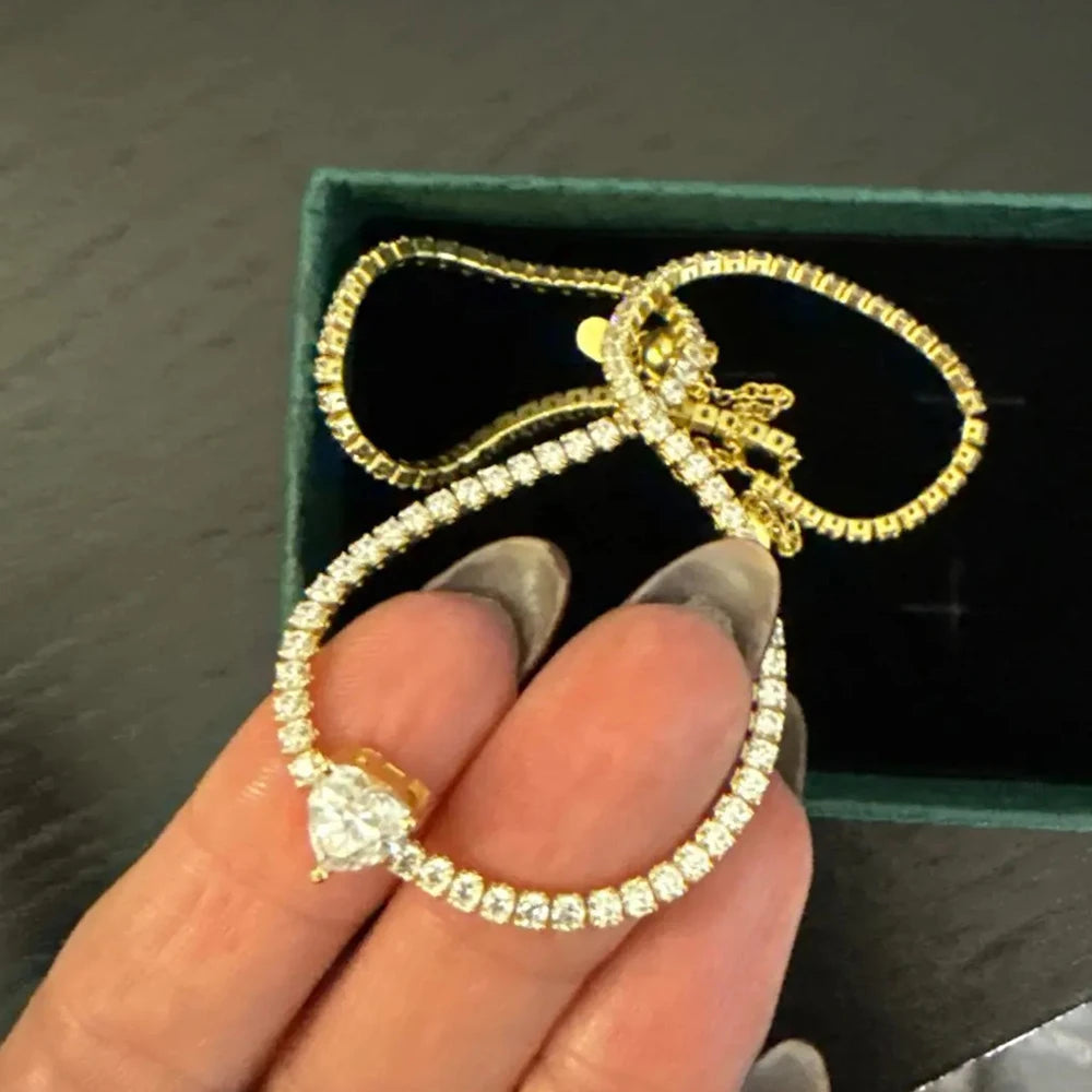 Choker Tennis Corazón Moissanita