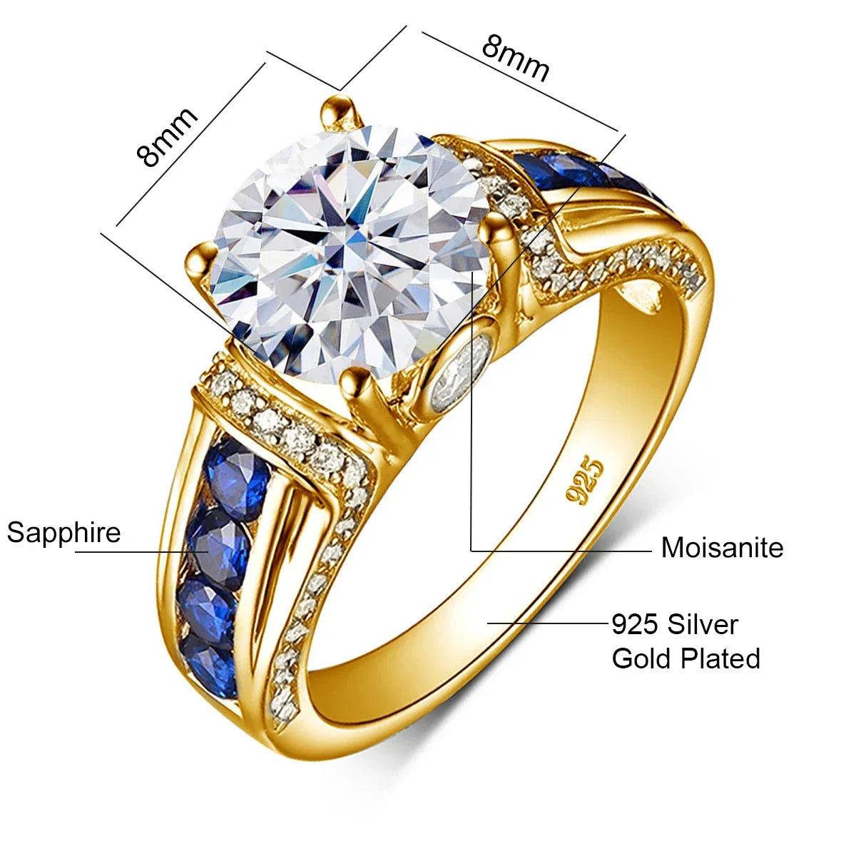 Anillo Royal Moissanita